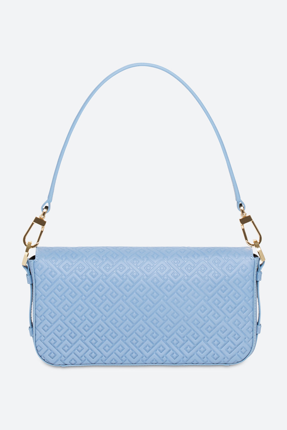 Malvina Baguette Handbag in Light Blue, with Polished Gold-toned Hardware
