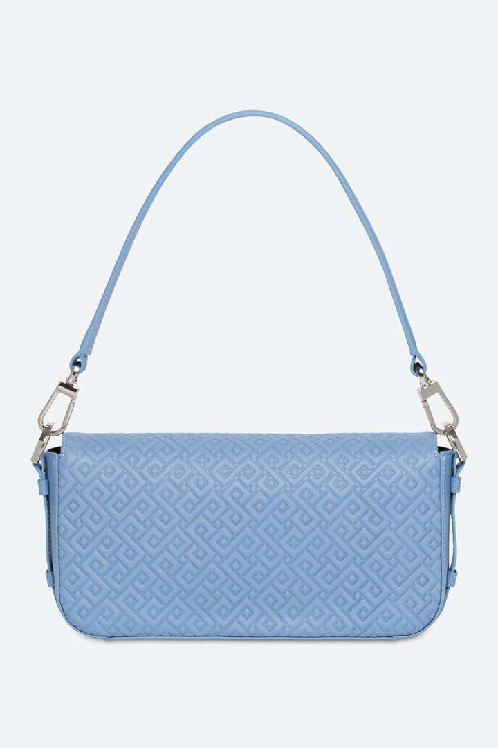 Malvina Baguette Handbag in Light Blue, with Polished Chrome Hardware