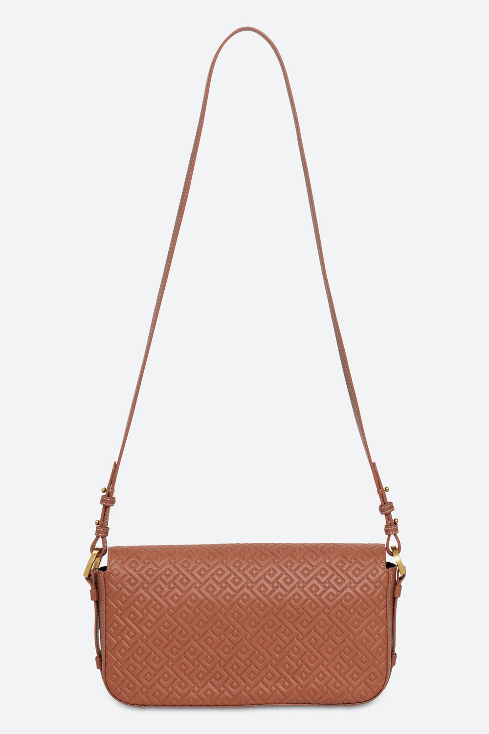 Malvina Baguette Handbag in Cognac, with Polished Gold-toned Hardware