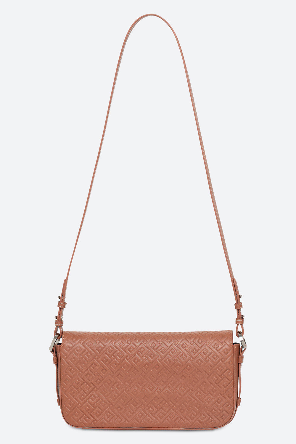 Malvina Baguette Handbag in Cognac, with Polished Chrome Hardware