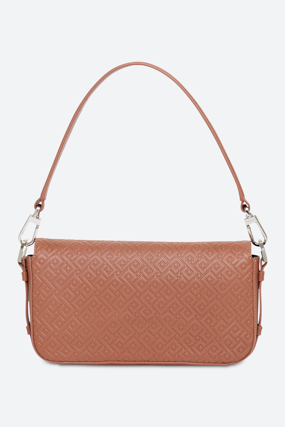 Malvina Baguette Handbag in Cognac, with Polished Chrome Hardware