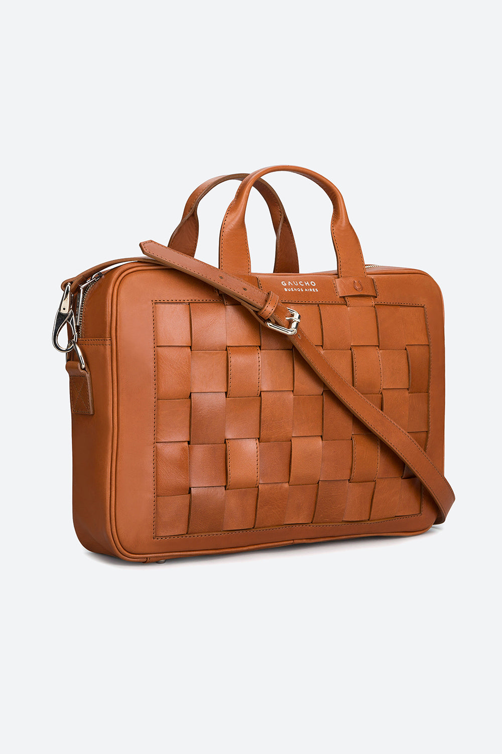 Tilcara Hand-Braided Briefcase in Tan