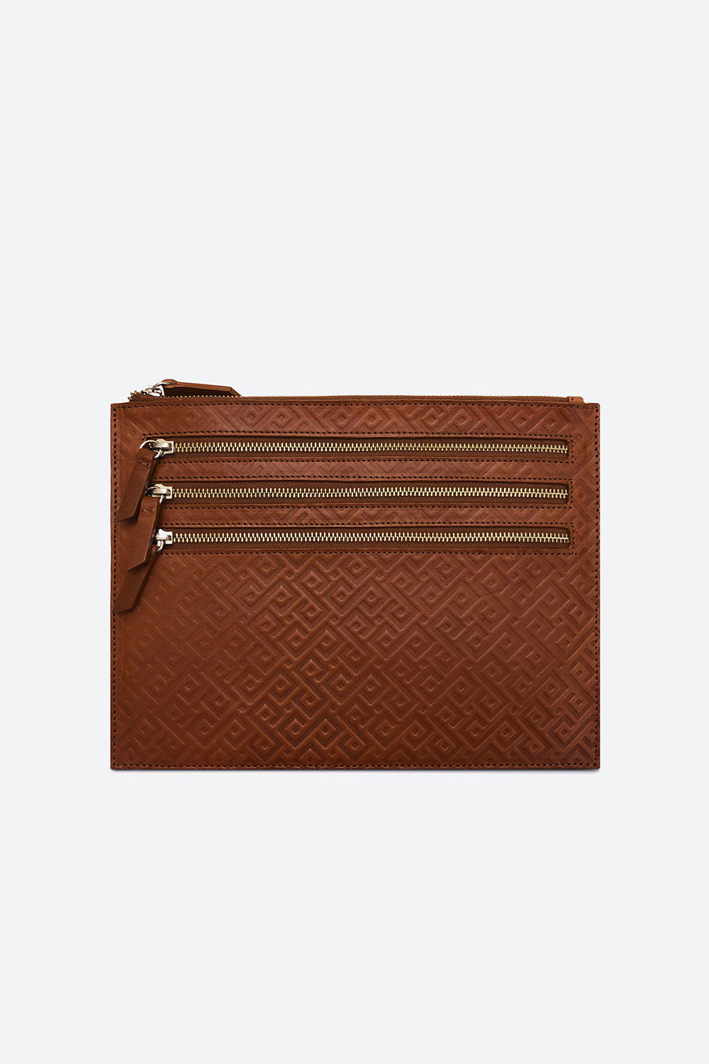 Embossed Iguazu iPad Case in Cognac