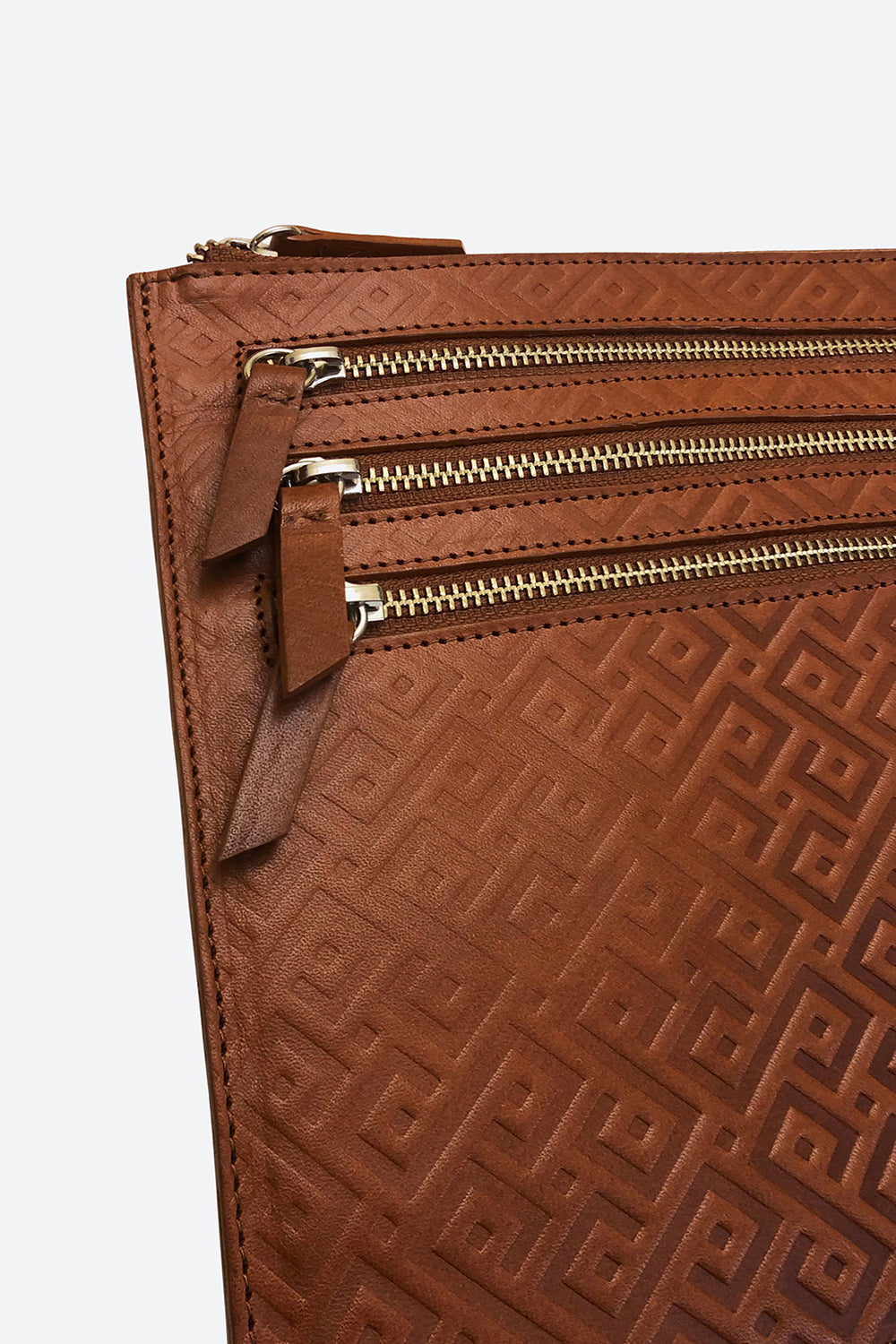 Embossed Iguazu iPad Case in Cognac