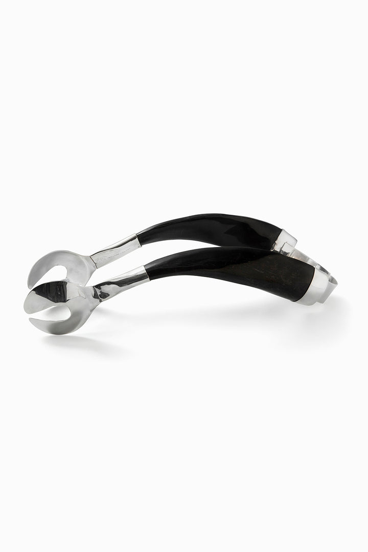 Palpala Ice Tong, Black Horn, Polished Silver