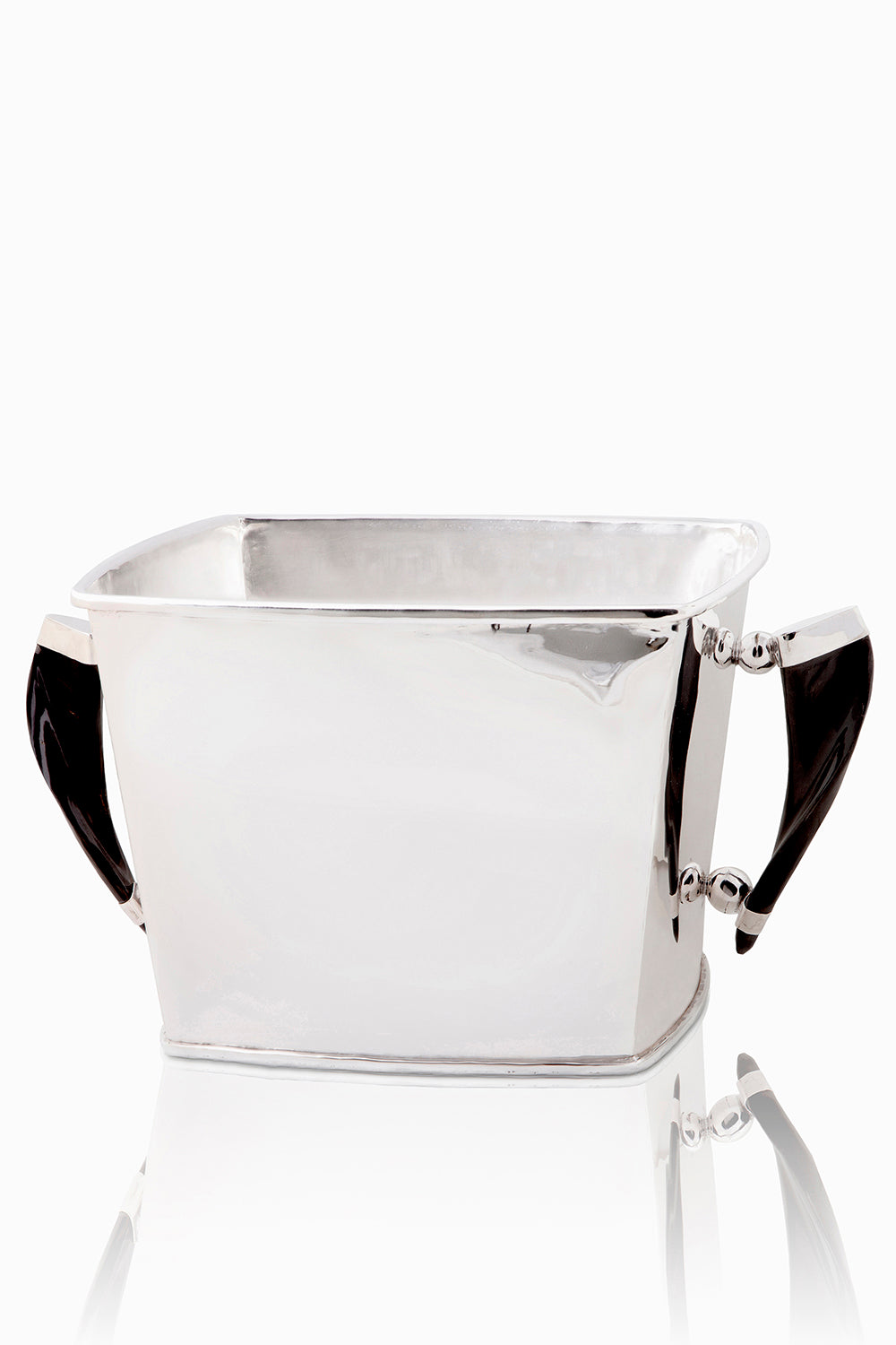 Palpala Big Square Bucket, Black Horn, Polished Silver Media 1 of 3Palpala Big Square Bucket, Black Horn, Polished Silver