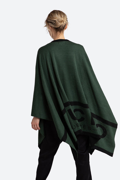 Gaucho Alpaca Blend Ruana in Green and Black