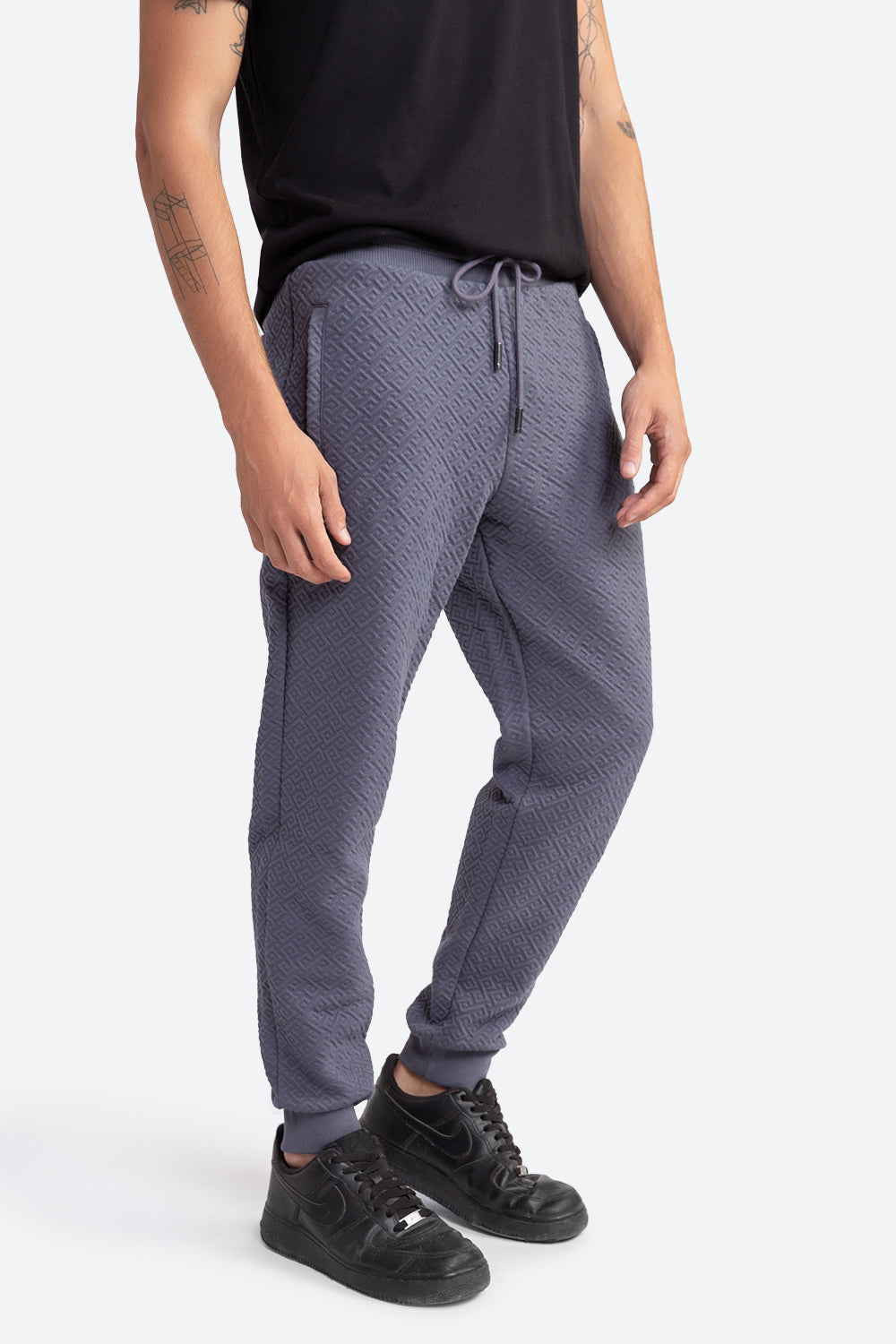 Men's Belgrano Gaucho Pattern Track Pants in Slate