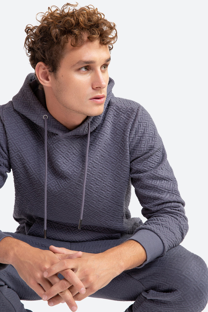 Men's Gorriti Gaucho Pattern Hoodie in Slate