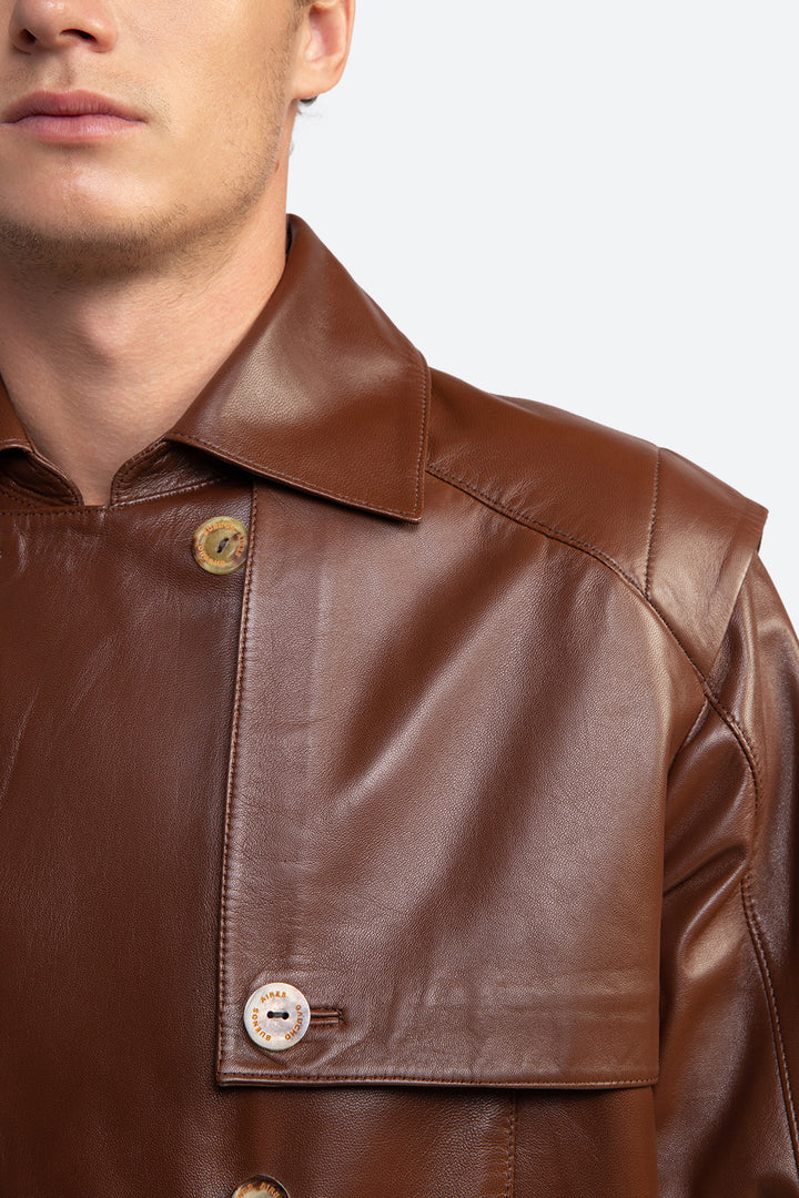 Fausto Leather Trench Jacket