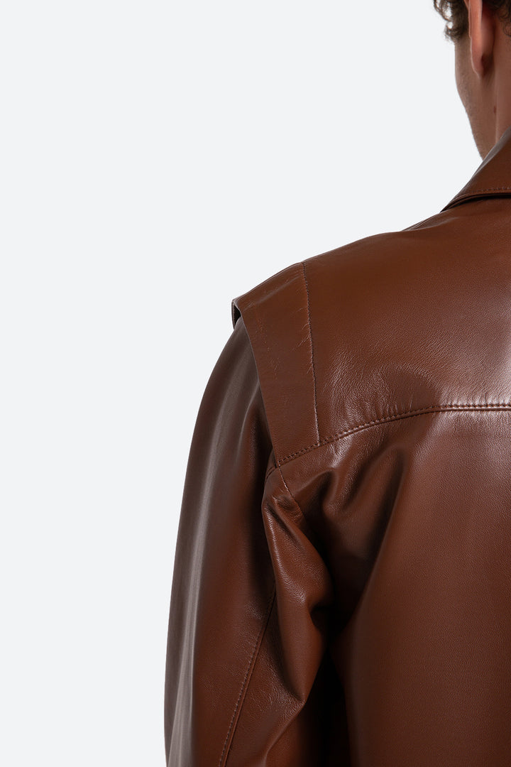 Fausto Leather Trench Jacket