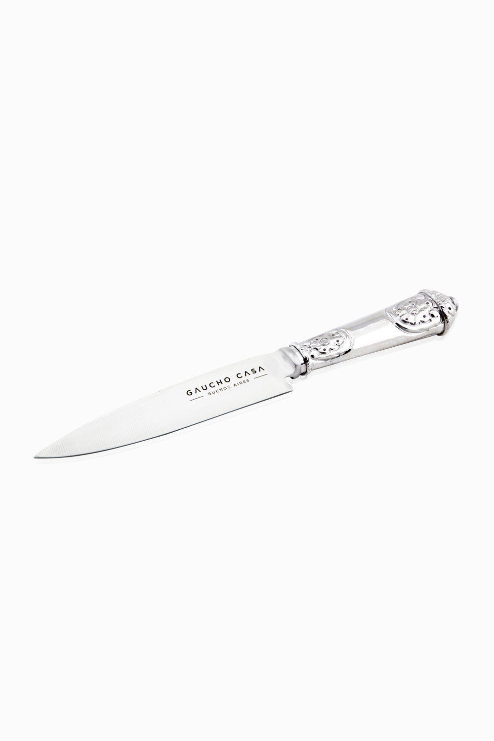 Luxury Tandil Knife With Ceibo Flower Adorned Silver Coated Handle and Sheath
