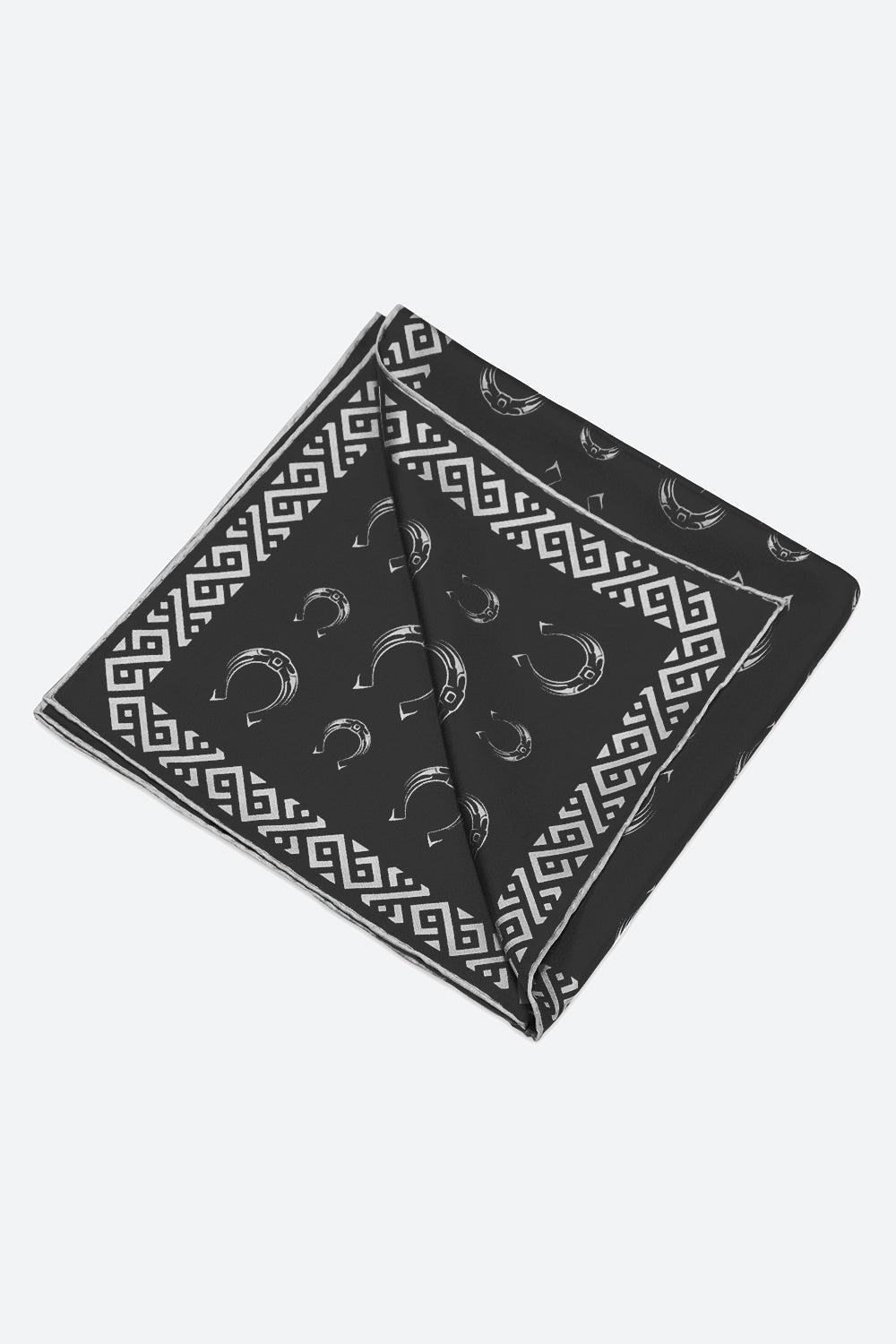 Silk Herradura Pocket Square in Black