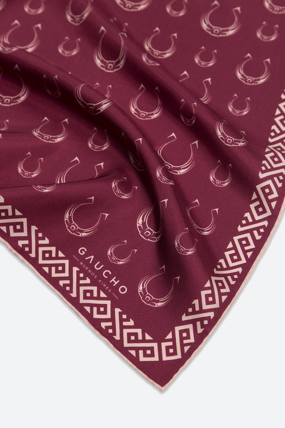 Silk Herradura Pocket Square in Burgundy