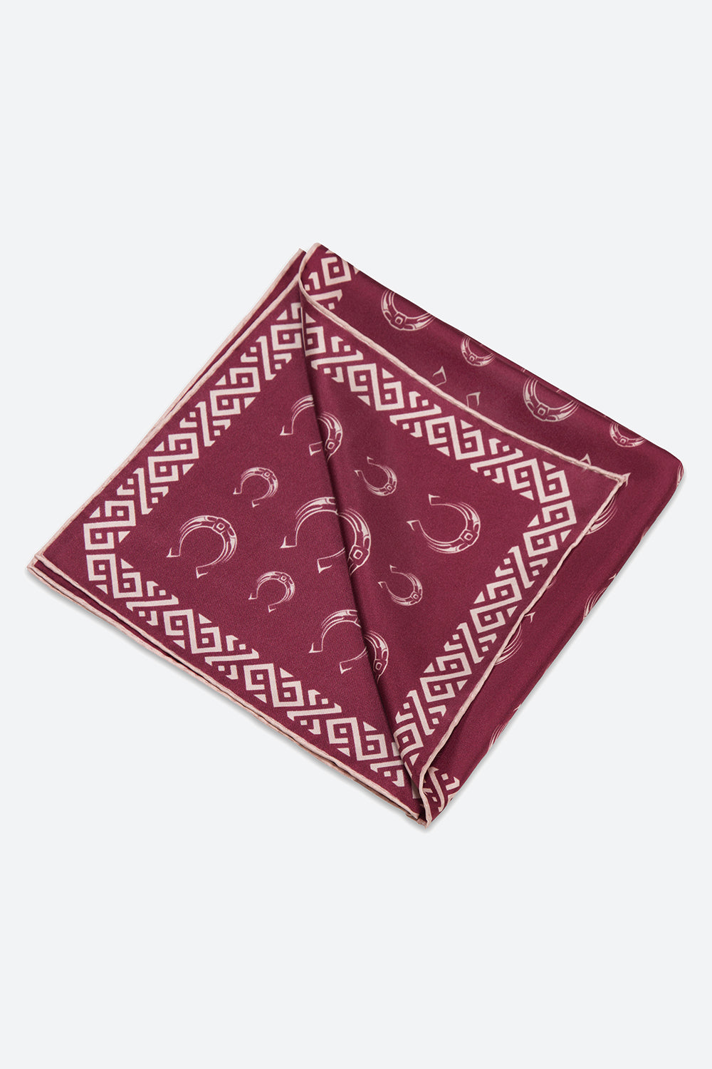 Silk Herradura Pocket Square in Burgundy