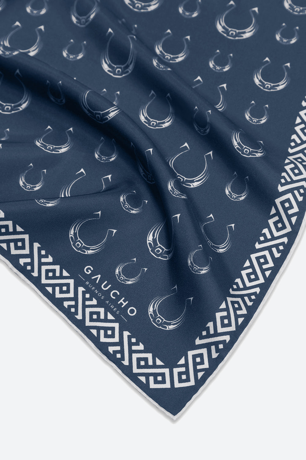 Silk Herradura Pocket Square in Navy