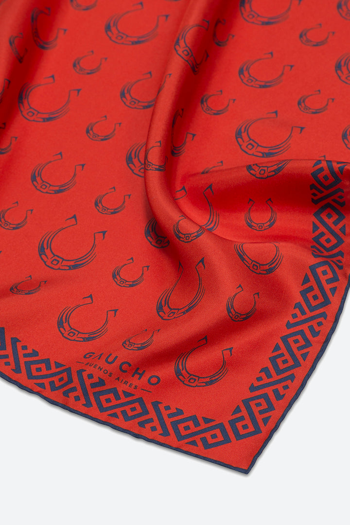 Silk Herradura Pocket Square in Red