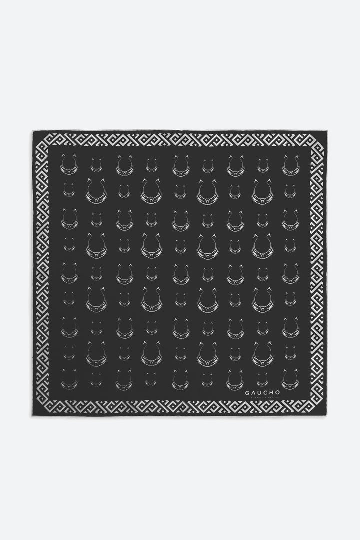 Silk Herradura Pocket Square in Black