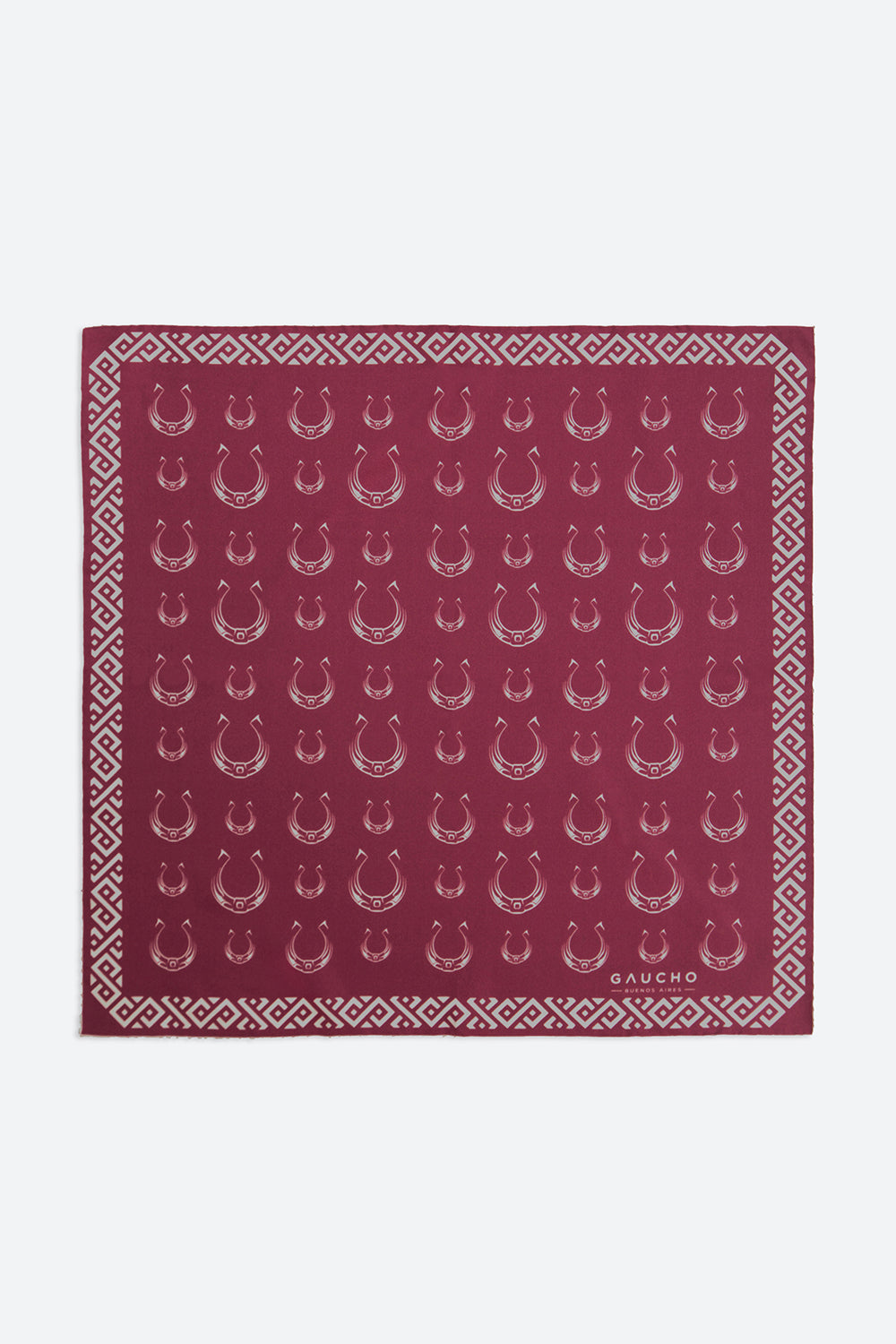 Silk Herradura Pocket Square in Burgundy