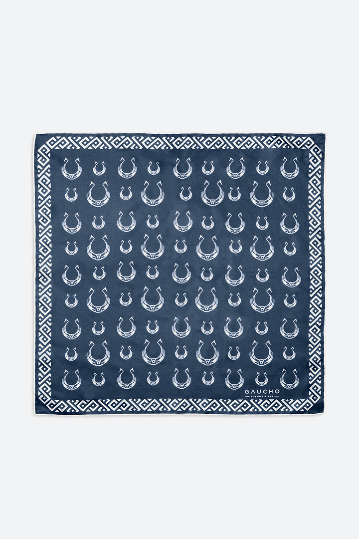 Silk Herradura Pocket Square in Navy