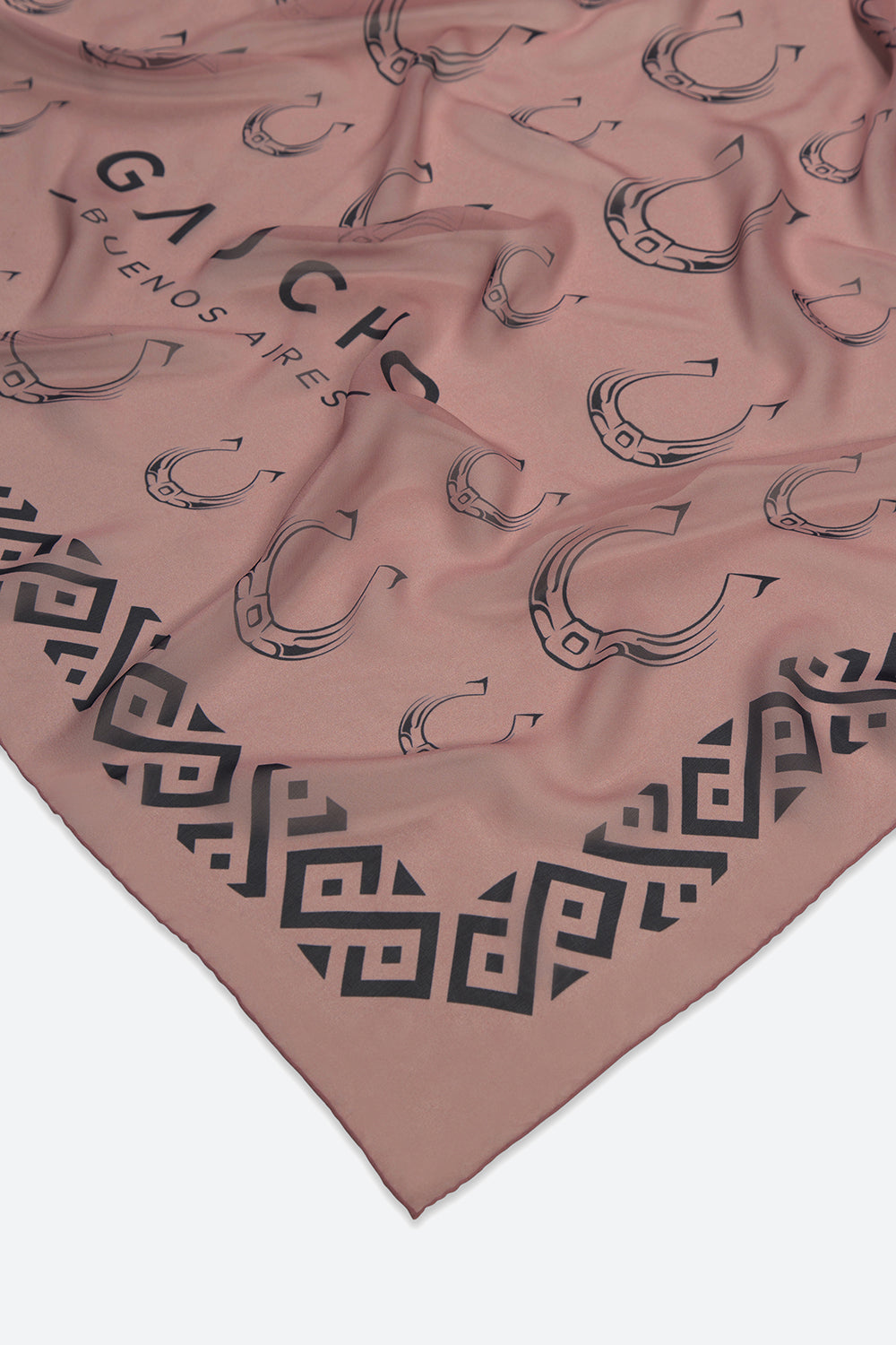 Hand-finished Icon Silk Scarf in Rose