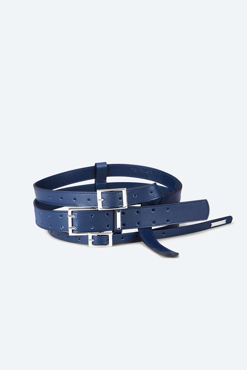 Corset Ushuaia Leather Belt in Navy